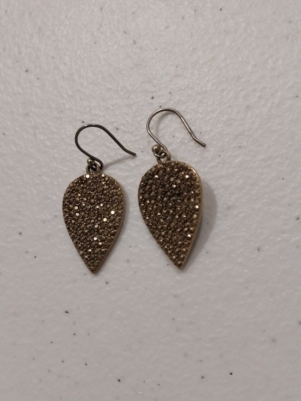 Lucky Brand Gold Teardrop Pavé Dangle Earrings